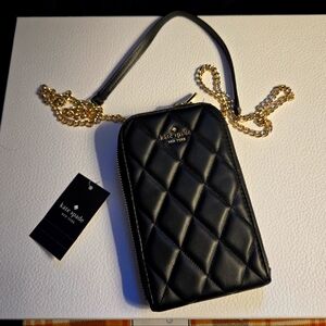 Kate spade cell phone crossbody bag leather black new with tags